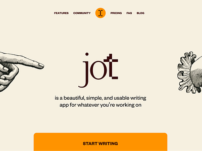 Jot | Homepage concept branding color logo design typography ui