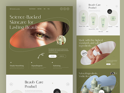Glowluxe e-commerce Products Landing Page awe beauty beauty website e commerce ecommerce ecommerce landing page ecommerce product ecommerce template ecommerce website minimal online store product product page shopify skin care skin care product web website