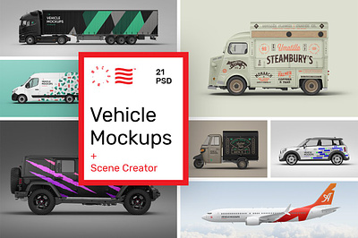 Vehicle Mockups - Car Mockups brand branding bundle car free updates header identity kit logo logotype minimal mock up mockup mockups modern portfolio psd stationery template typography