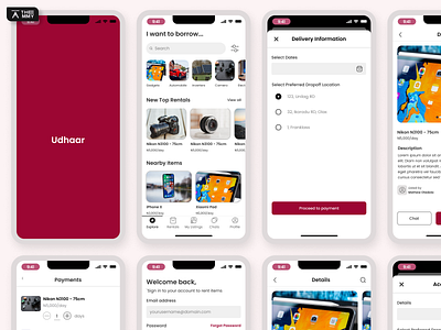 Udhaar --- Item Renting & Lending africa branding dailyui high fidelity ui ux