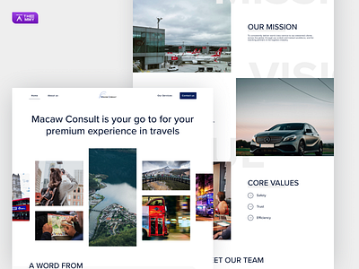 Macaw Consult Landing Page design high fidelity ui