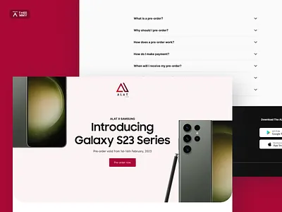 Samsung Pre-order Landing Page africa design high fidelity ui
