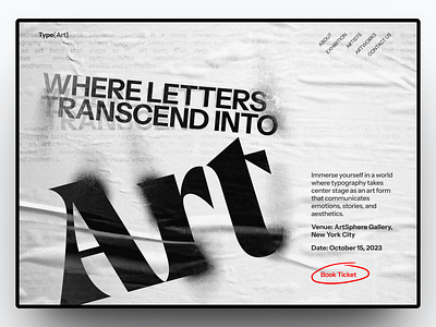 Type[Art] - Exhibition Website branding exhibition gallery graphic design landing page typography ui web design