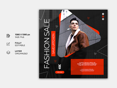 Fashion sale instagram template ads banner banner design brand brand identity branding facebook ads fashion fashion design fashion sale instagram template men fashion social media post