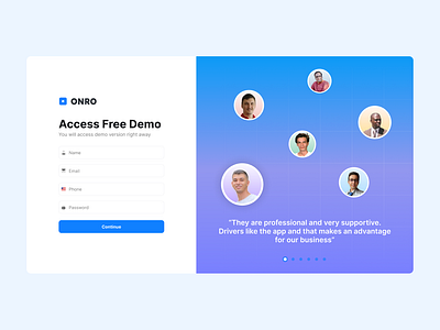 Sign Up Form - Free Demo Access ui ux web