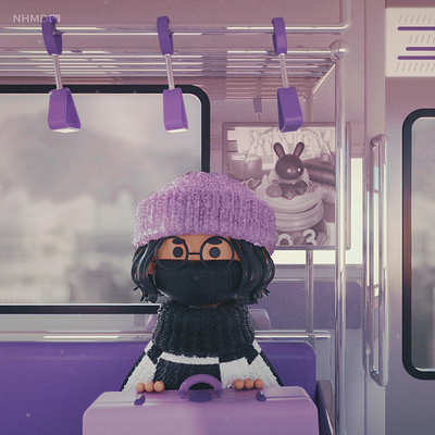 TRAIN RIDE 3d 3d animation 3d modelling animation c4d character character design cinema 4d design illustration metro seoul