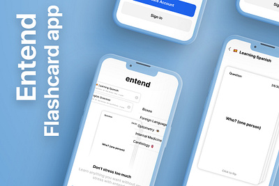 Entend - Flashcards Application design ui