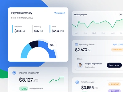 Payrole - Payroll Chart, Graph and Design Elements accounting business card chart company components elements employee expense finance human resources management payment payroll pie salary statistic summary tax website