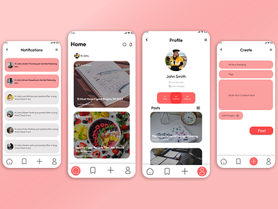 A Simple Blogging App Concept app design figma ui ux