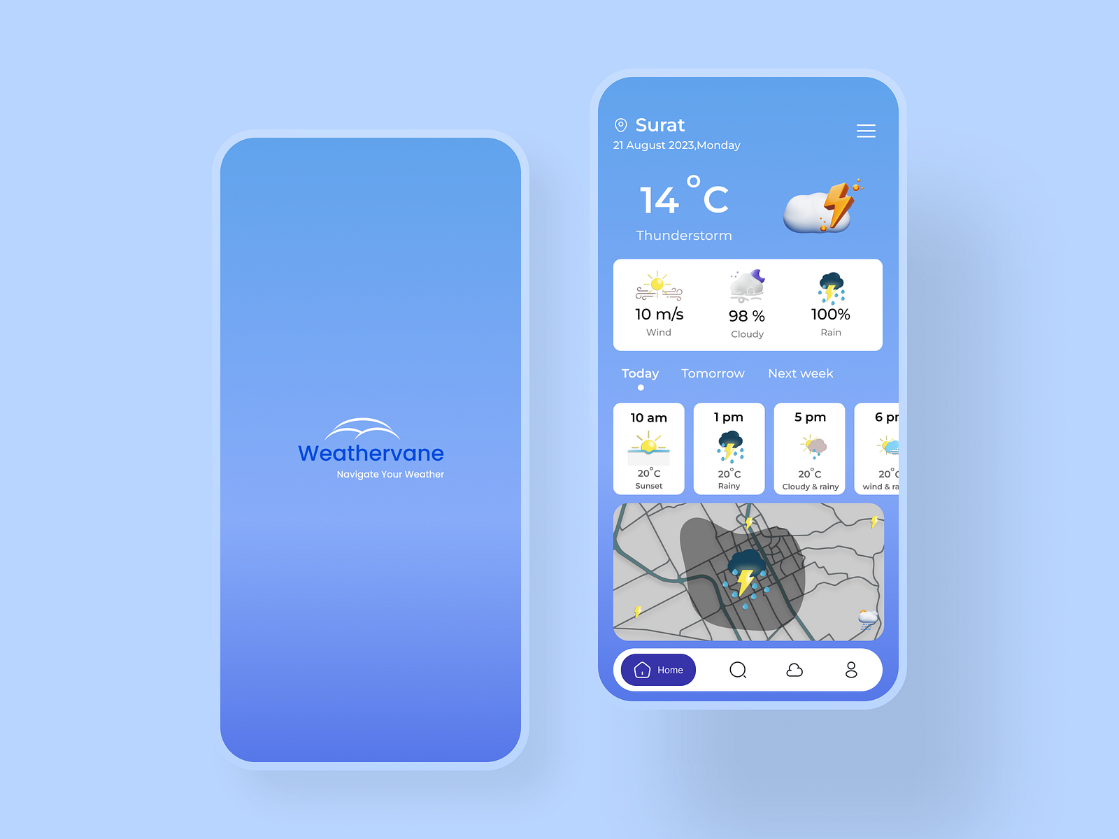Weather app ui #uidesign by Muzeeb Urrahaman on Dribbble