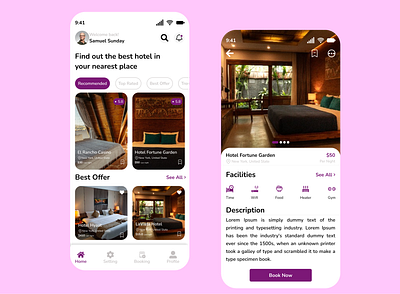 Hotel Booking App figma ui