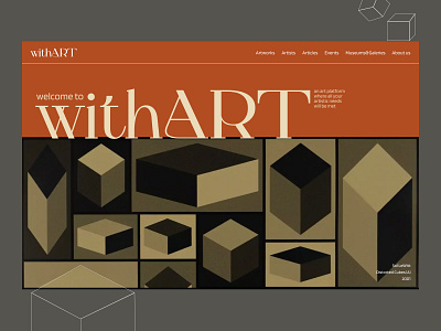 withART - an art platform admin art art platform artist artwork cub design hero screen minimalistic modernism typography ui ux