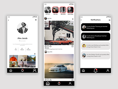 A social media app UI app design figma graphic design ui ux