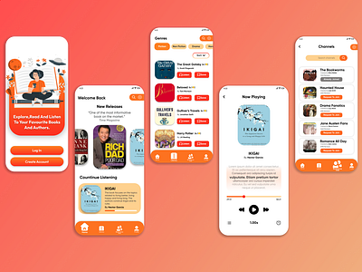 BookVerse : An Audiobook Application app design figma graphic design ui ux