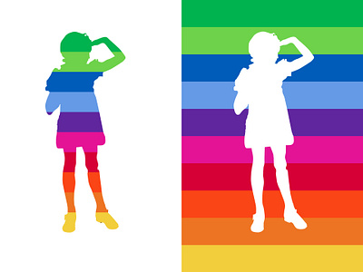 Mira's Adventures logo branding colorfull custom design girl graphic design logo raynbow symbol vector