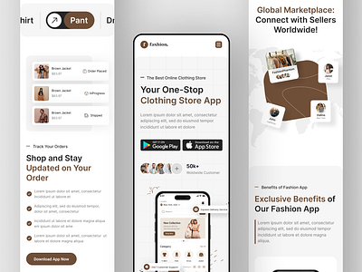 E-Commerce/Fashion Store App Landing Page Responsive adobe xd app landing page app web design branding design designer ecommercce fashion figma landing page landingpage ui uiux ux web web design web designer website wordpress wordpress responsive website