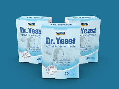 Dr. Yeast Probiotic Supplement Packaging graphic designer mockup packaging design packaging designer probiotic supplement sachet design structural design supplement packaging yeast probiotic