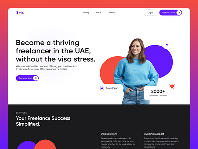 Viz Dot: A Freelance Visa Provider freelance lading page landing pages sass uae ui design ux design visa visual design web design