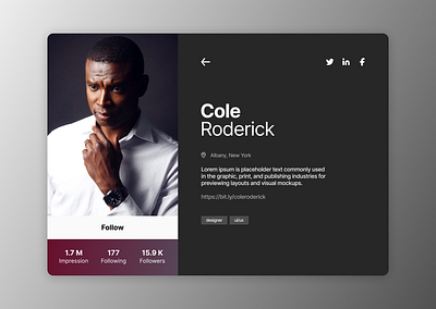 DailyUI #006 - User Profile dailyui profile ui user ux