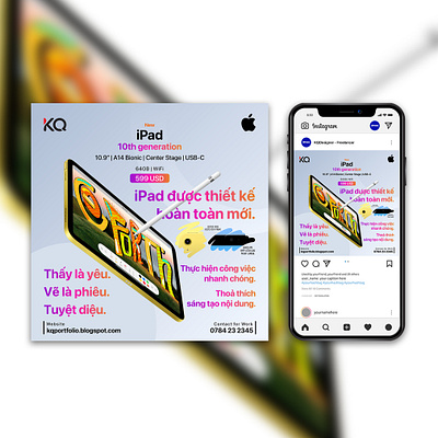 iPad Advertisement Social Media Post Template apple design graphic design illustration ipad kqdesigner kqfreelancer social media social post