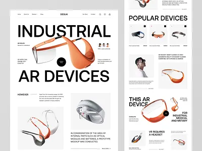 AR Devices Website ar augmented reality concept design glasses minimal sajon ui uidesign userinterface virtual experience virtual reality vision pro visual identity vr vrglasses web 3 web design web site webdesign