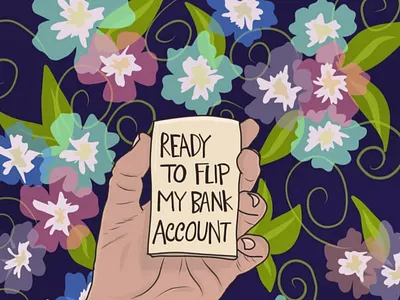 Ready to Flip My Bank Account graphic design