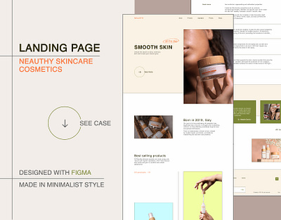 Landing page | Neauthy skincare cosmetics design concept figma landign page uiux design web design