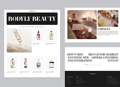 Skin care website UX/UI with catalog branding catalog design graphic design skincare ui ux website