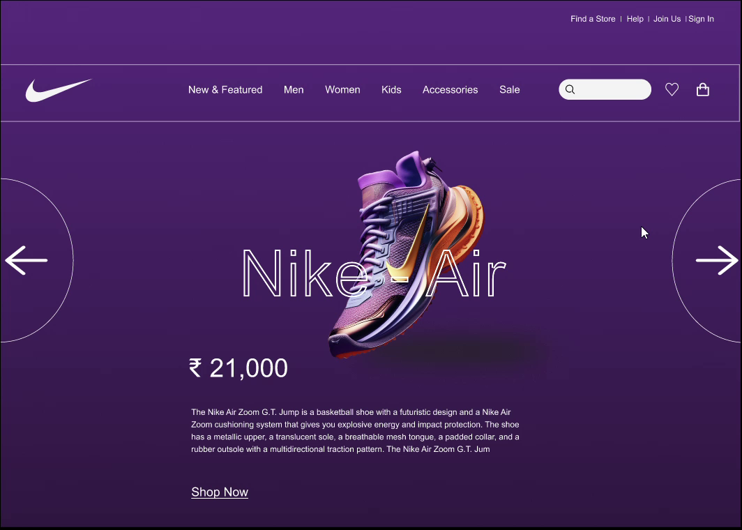 Nike website by jennix raj on Dribbble