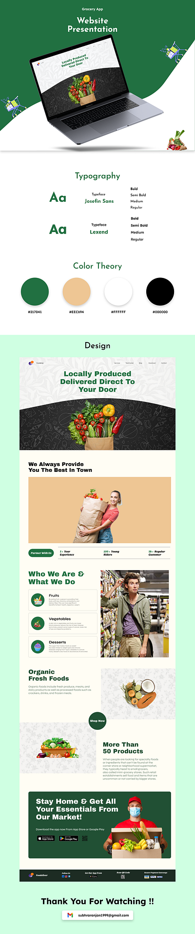 Website Presentation in Grocery App design ui ux