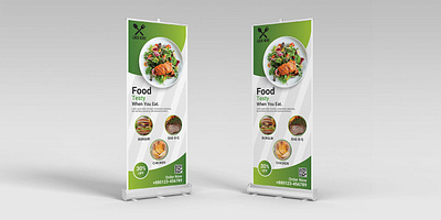 Food and Restaurant Rollup Banner Design.