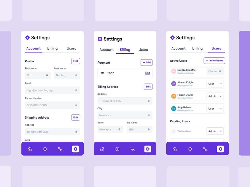 Browse thousands of UI Settings images for design inspiration | Dribbble