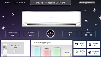 Day#21: Home Monitoring Dashboard app design gradient graphic design home illustration monitor typography ui vector website