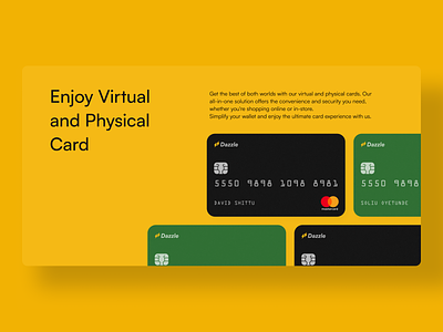 Landing Page Section with Debit Cards app credit card debit card design hero section landing page over the leaf product design ui uiux ux