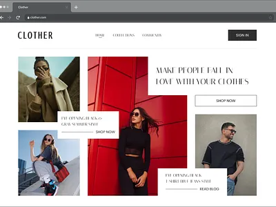 CLOTHER-Ecommerce landing page app design design ecommerce ecommerce landing page ecommerce website landing page landing page ui ui ui design ui template uiux