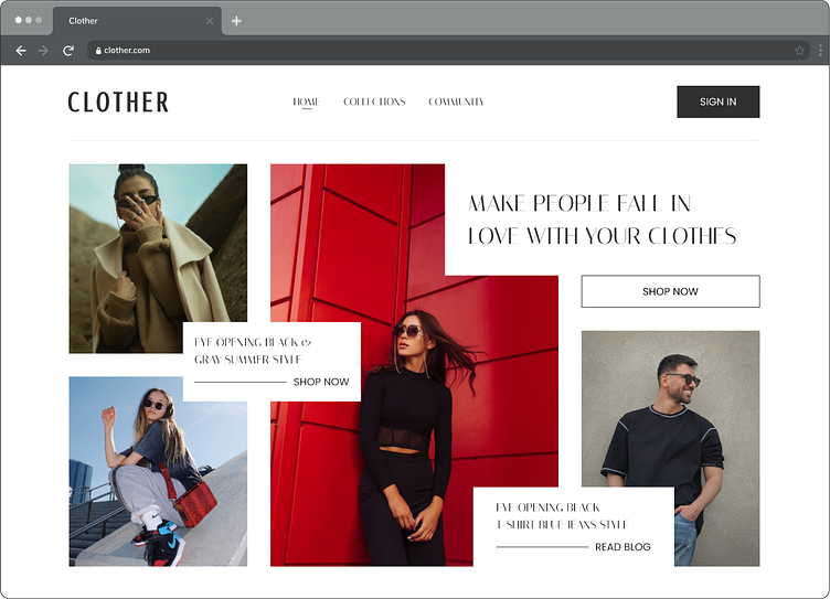 CLOTHER-Ecommerce landing page by Md. Athik Foisal on Dribbble