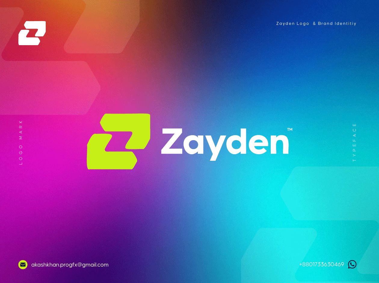 Zayden logo & Brand identity brand identitiy branding graphic design logo logo design logo designer new logo z logo z new logo zayden