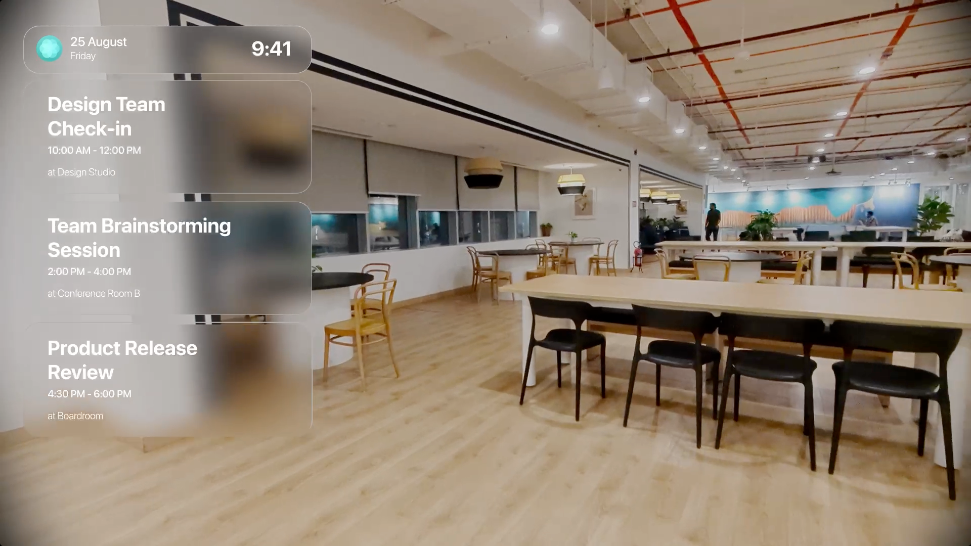Visualising Work Day - XR Spatial Concept animation apple ar augumented extended reality spacial virtual vision pro vr xr