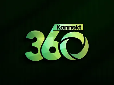 Konnekt 360 Logo 3d branding design graphic design illustration logo typography vector