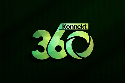 Konnekt 360 Logo 3d branding design graphic design illustration logo typography vector