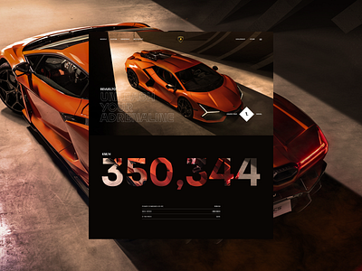 Lamborghini — product page design fast furious hero section huracan lamborghini minimalism product features product page promo speed sport car supercar ui user interface ux vadim yarmak visual design web web design