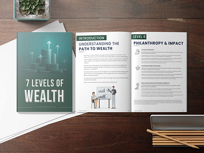 7 LEVELS OF WEALTH adobe indesign adobe photoshop design ebook cover ebook design ebook layout layout design lead magnet pdf
