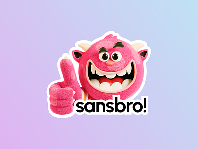 Sansbro 3D Mascot 3d 3d art 3d model 3dillustration animation branding character cute design logo mascot sansbrothers