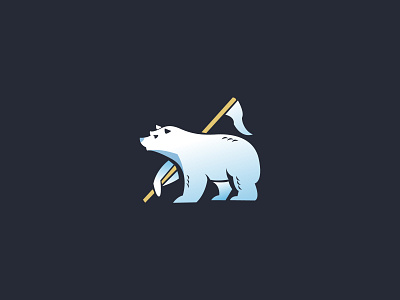 A polar bear logo with flag (for sale) animal logo illustration logo logo design logo designer mascot logo polar bear logo