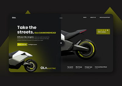 Brand promotion for OLA bikes branding ui