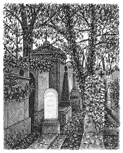 Père Lachaise art artist artwork dark drawing gothic hand drawn horror illustration ink paris scary