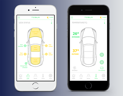 Auto Helper: Tesla Car UI Prototype car ui illustration ui ux