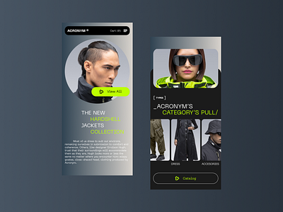 Acronym — main page acronym adaptive clothing cyberpunk ecommerce errolson hugh essential fashion futurism japan main page techwear ui user interface ux vadim yarmak visual design web web design