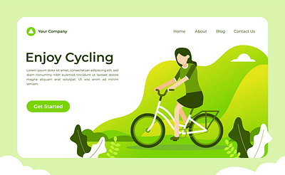 Cycling Concept Illustration bike character concept cycling healthy illustration landing page