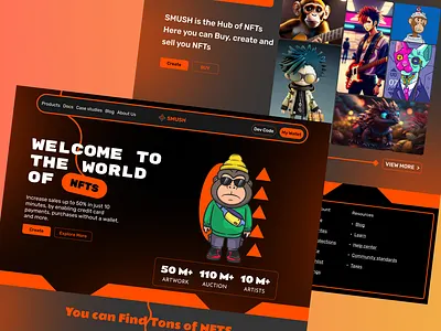 NFTs Website Design design graphic design landing page design nfts ui ux webpage design website design